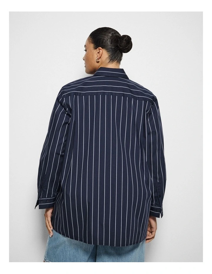 Vicki Shirt in True Navy Multi Stripe image 3