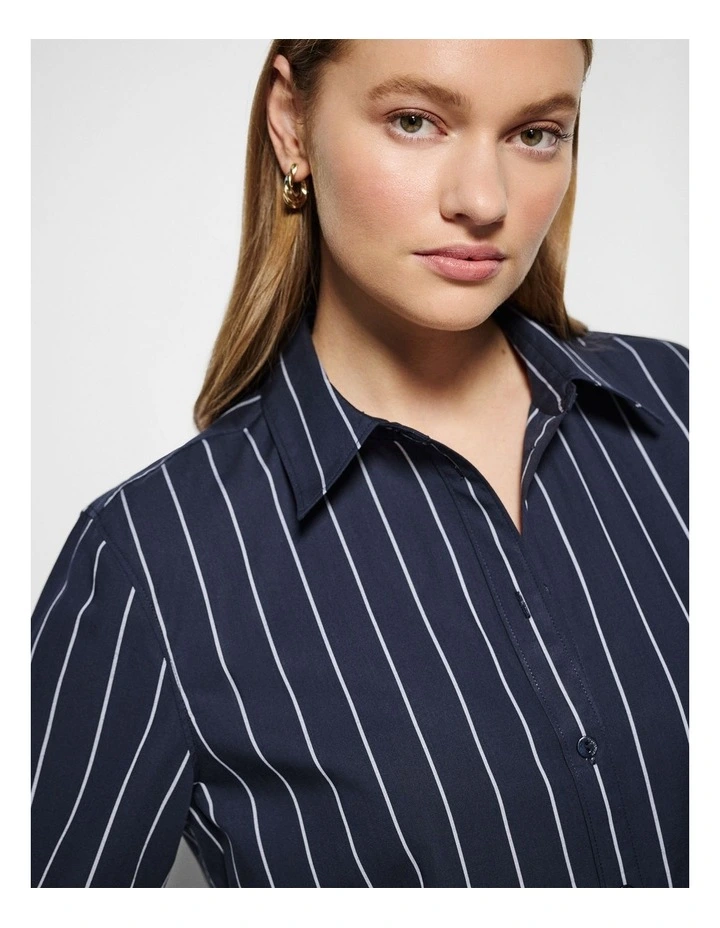 Vicki Shirt in True Navy Multi Stripe image 6