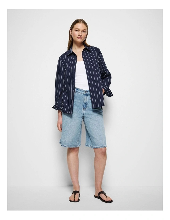 Vicki Shirt in True Navy Multi Stripe image 7