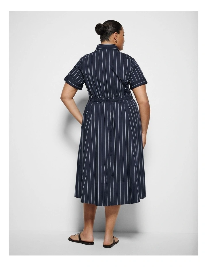 Portia Dress in True Navy Multi Stripe image 3