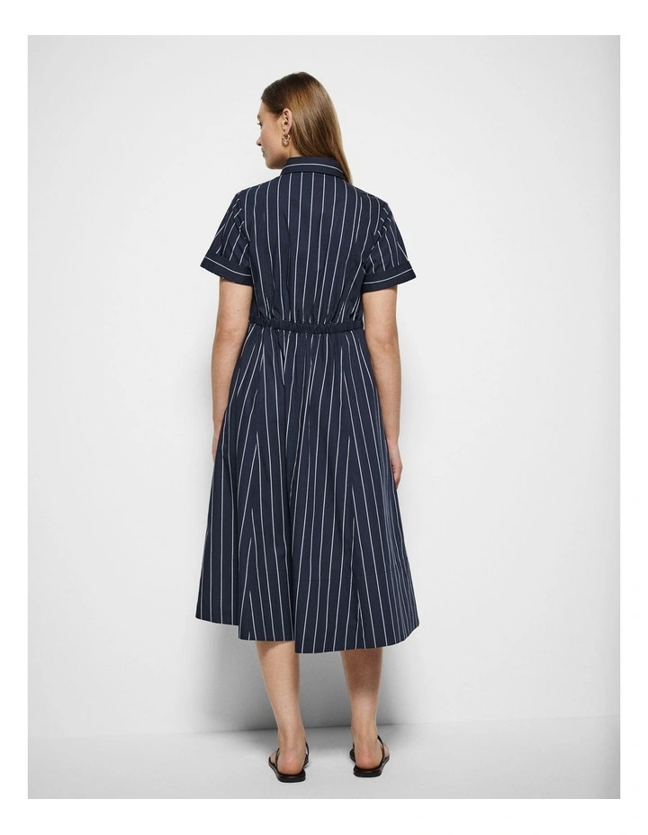 Portia Dress in True Navy Multi Stripe image 7