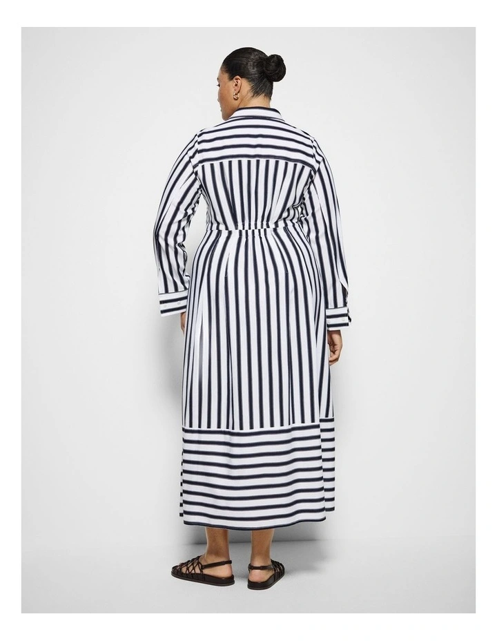 Ophelia Dress in True Navy and White Stripe image 3