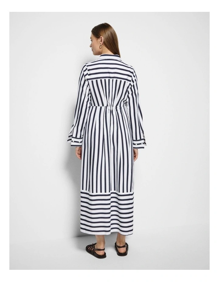 Ophelia Dress in True Navy and White Stripe image 7