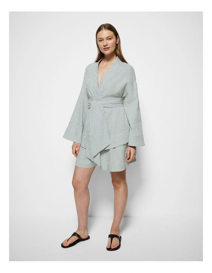 Athena Short in Leaf Green Mini Stripe image 1