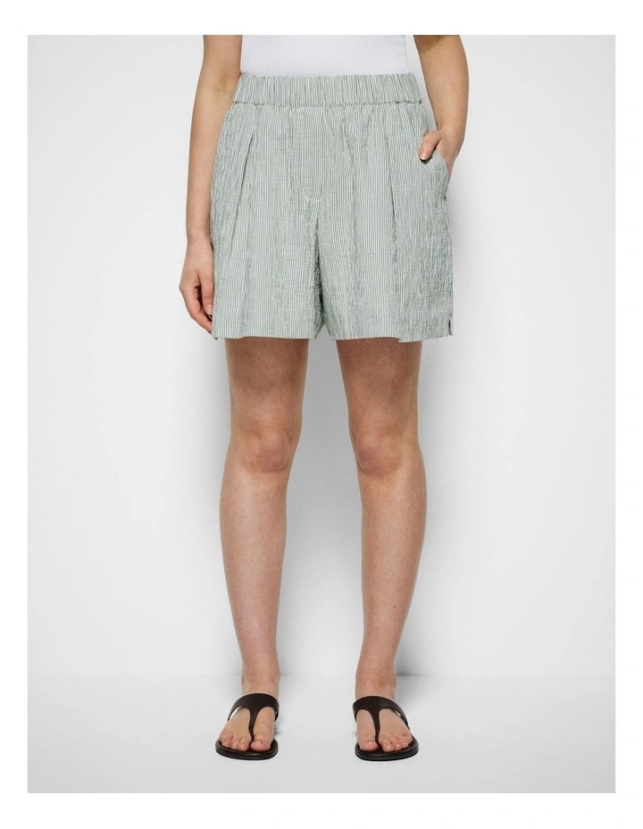 Athena Short in Leaf Green Mini Stripe image 2