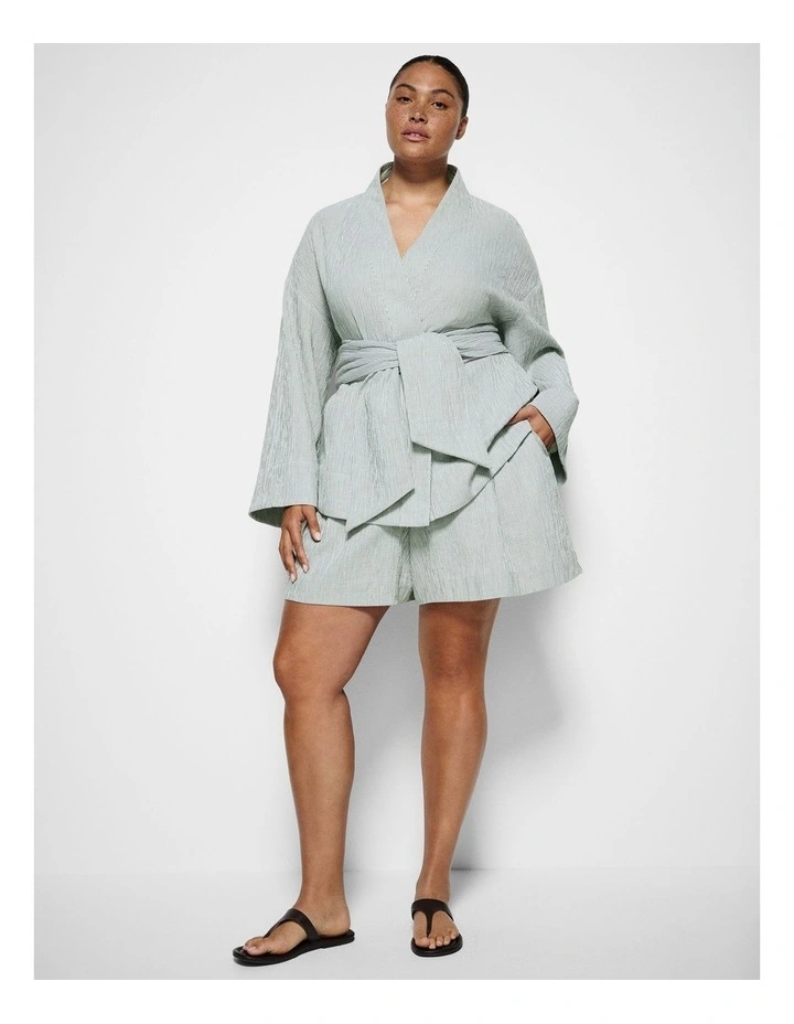 Athena Jacket in Leaf Green Mini Stripe image 3