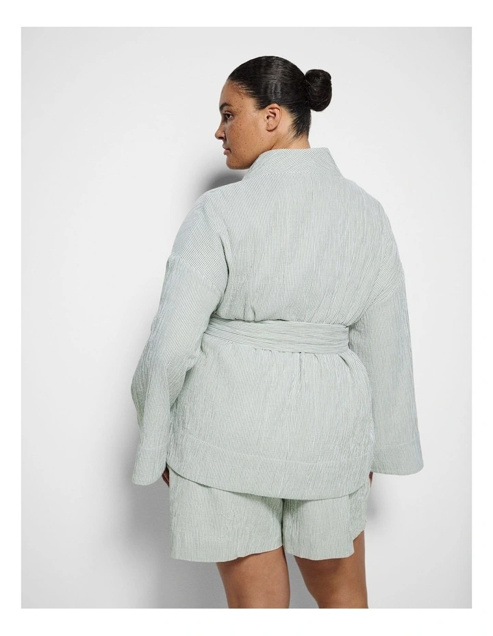 Athena Jacket in Leaf Green Mini Stripe image 4