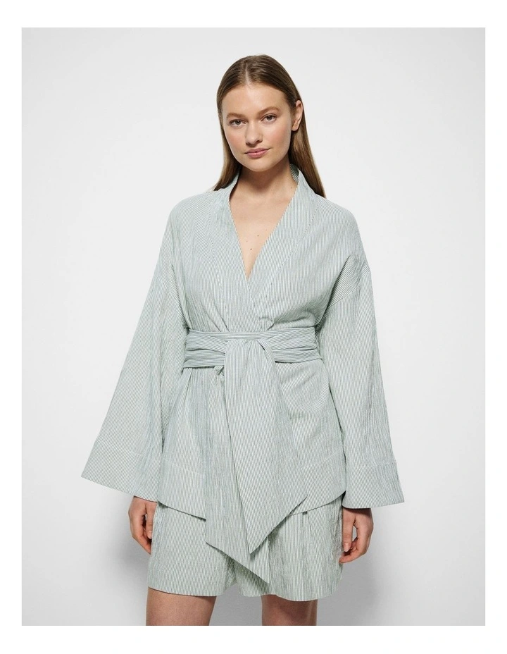Athena Jacket in Leaf Green Mini Stripe image 5