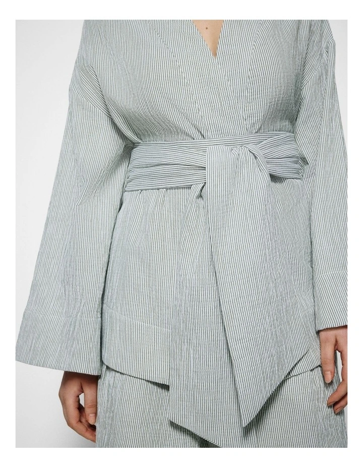 Athena Jacket in Leaf Green Mini Stripe image 6