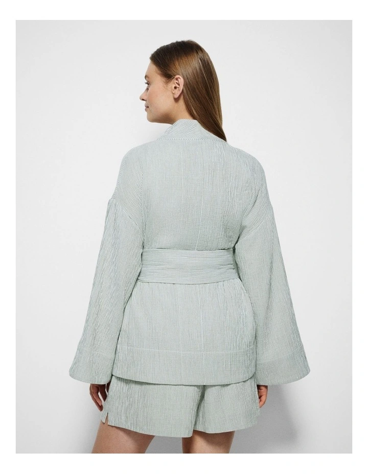 Athena Jacket in Leaf Green Mini Stripe image 7