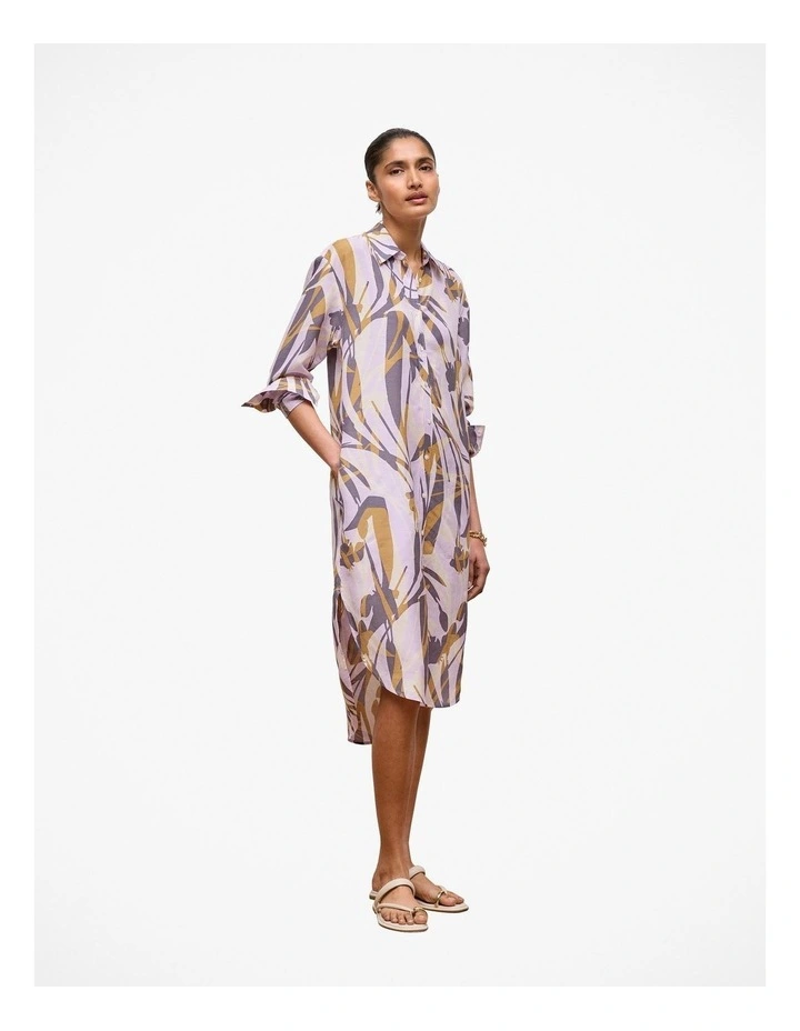 Shadow Leaf Relaxed Shirt Dress in Orchid image 2