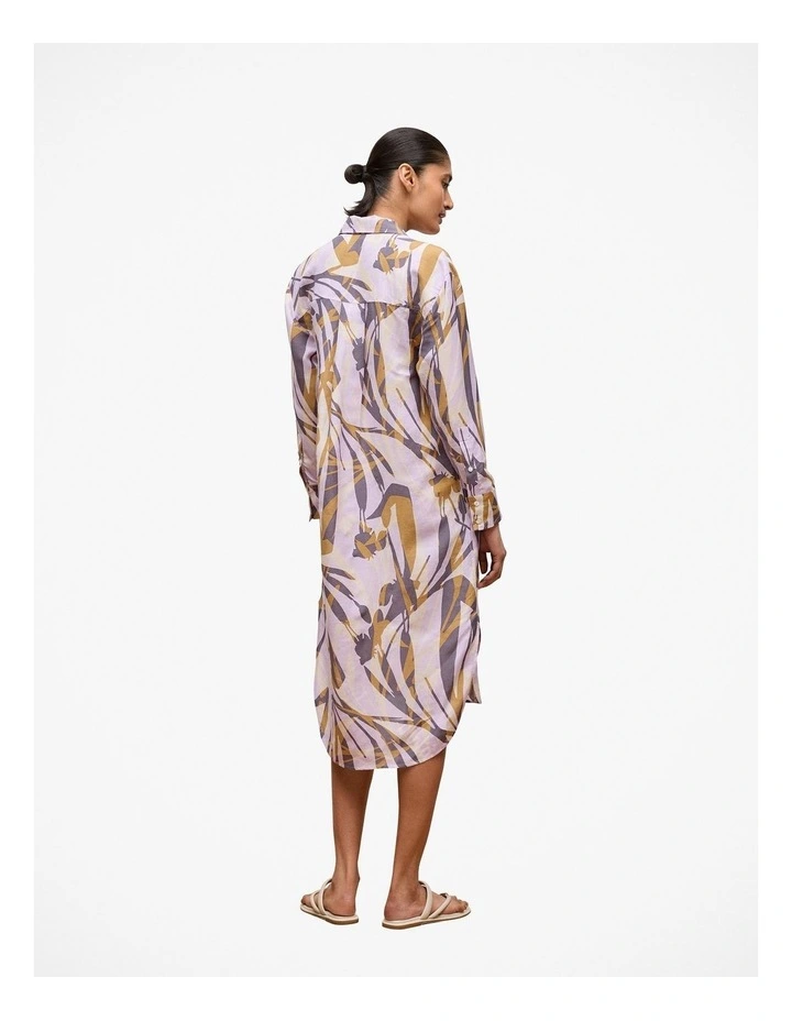Shadow Leaf Relaxed Shirt Dress in Orchid image 5
