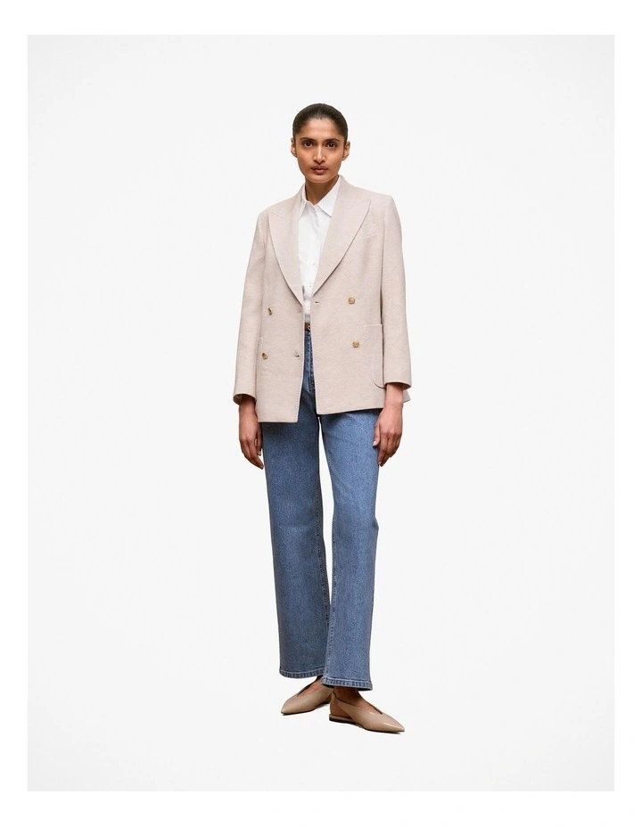 Pique Blend Blazer in Stone image 3