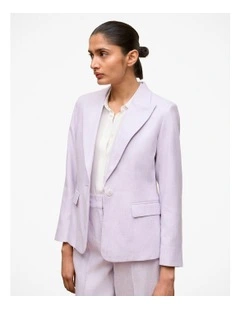 Linen Cotton Blazer in Orchid