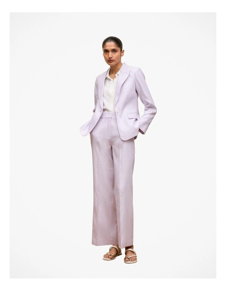Linen Cotton Blazer in Orchid image 3