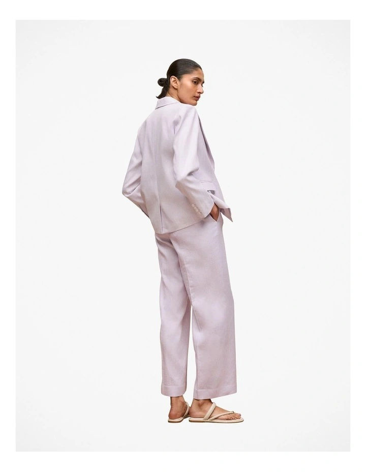 Linen Cotton Blazer in Orchid image 5