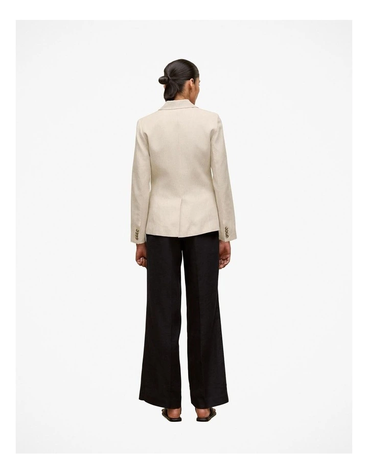 Linen Tailored Blazer in Flax image 4