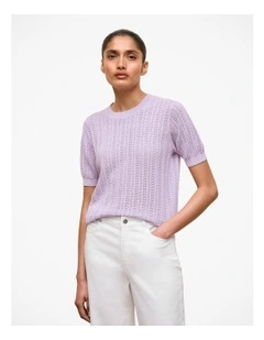 Mercerised Cotton Knit T-shirt in Orchid