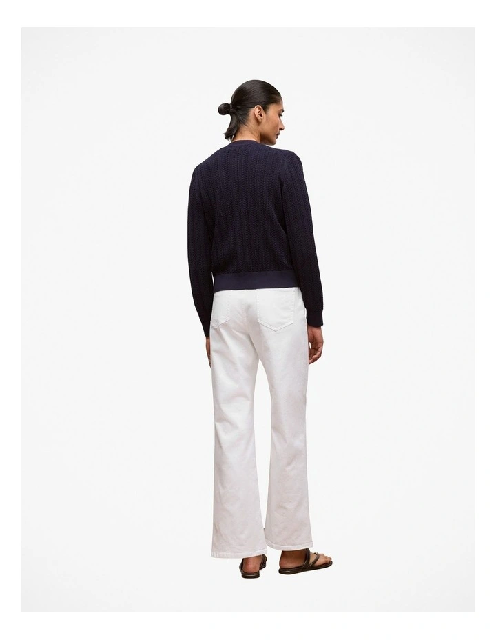 Mercerised Cotton Knit Cardigan in Night Sky image 4