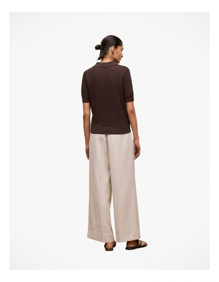 Mercerised Polo Cardigan in Bitter Chocolate image 4