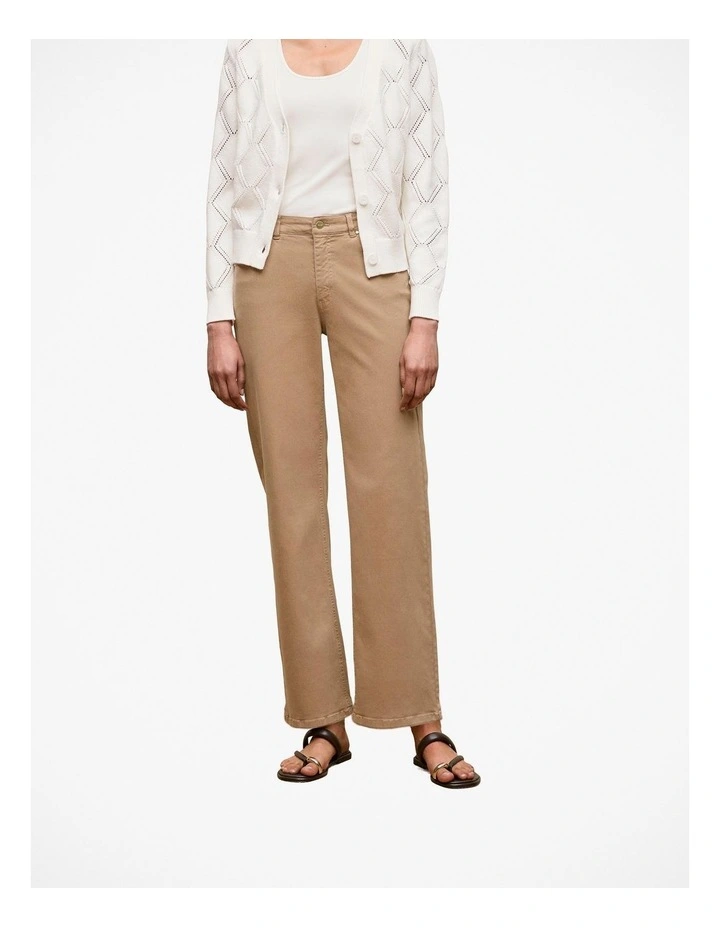Garment Dyed Wide Leg Jean in Light Camel image 1