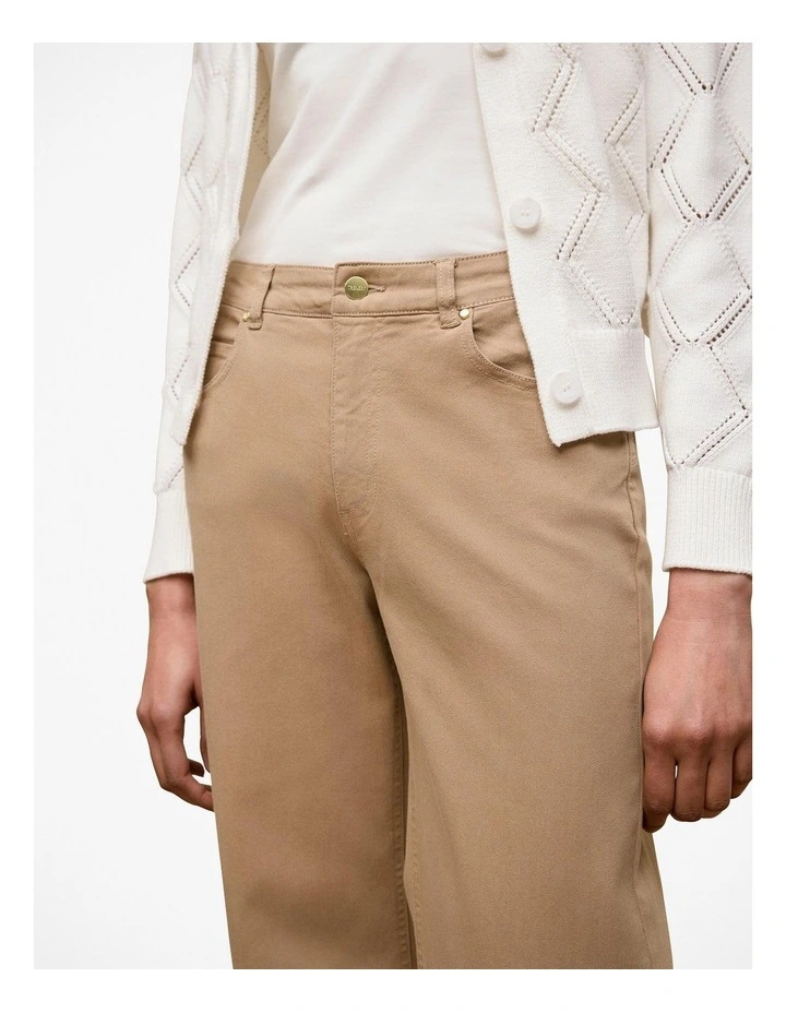 Garment Dyed Wide Leg Jean in Light Camel image 3