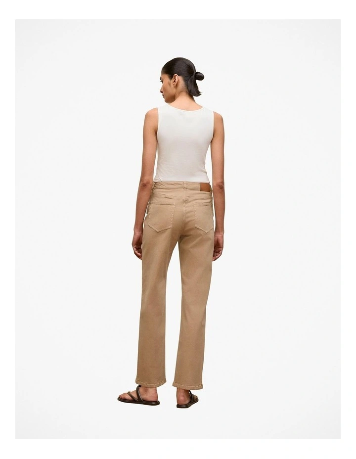 Garment Dyed Wide Leg Jean in Light Camel image 4