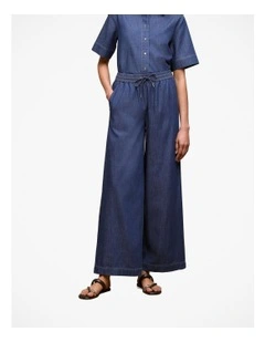 Soft Denim Pull On Pant in Mid Blue