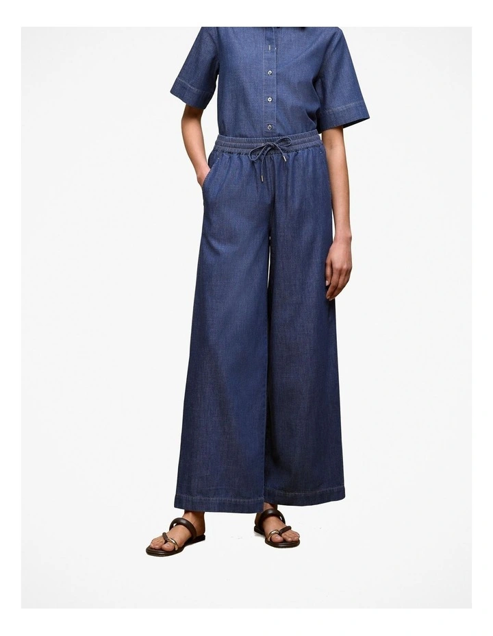Soft Denim Pull On Pant in Mid Blue image 1