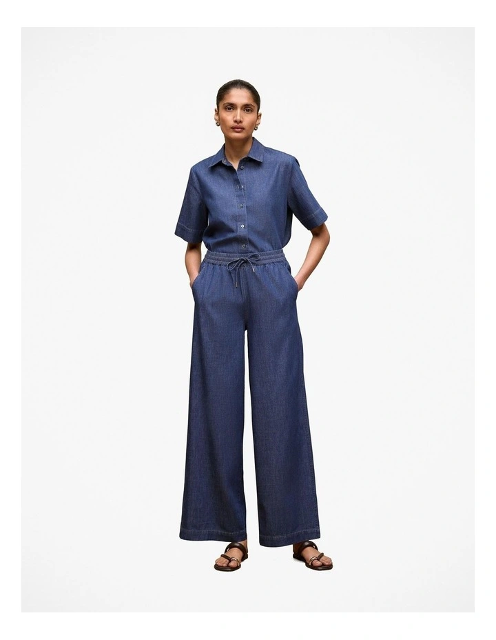 Soft Denim Pull On Pant in Mid Blue image 2
