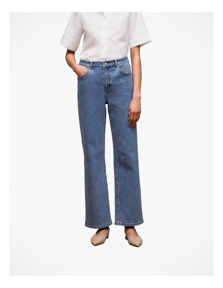 Wide Leg Jean in Mid Blue image 1