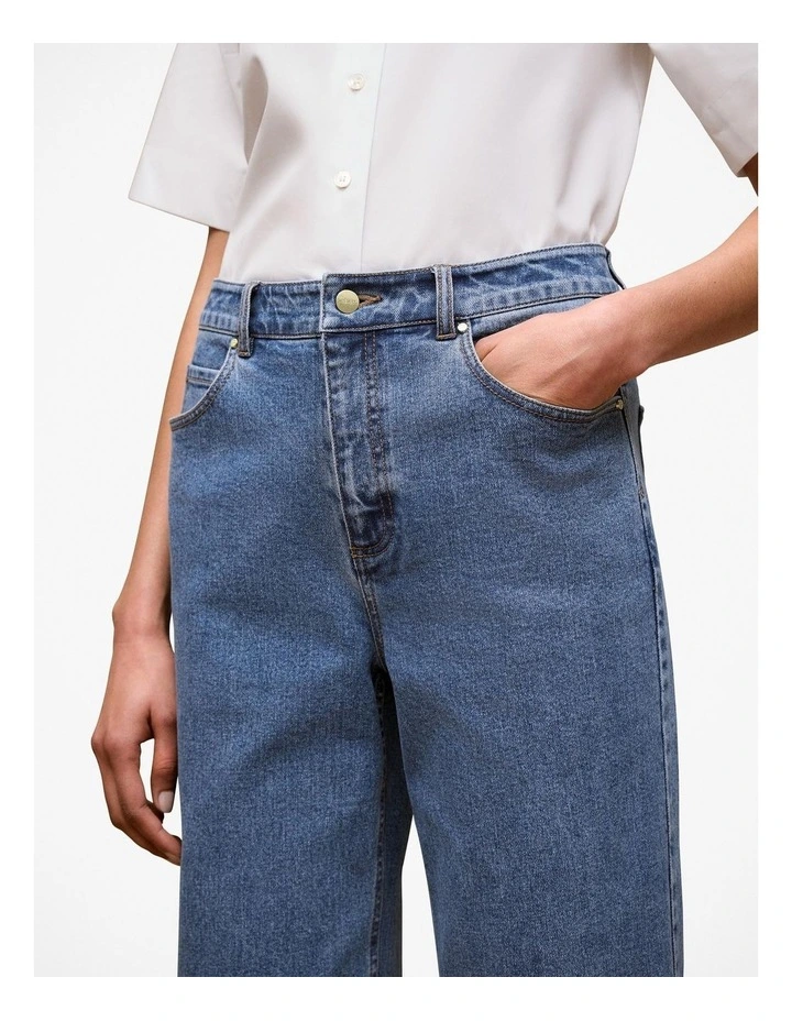 Wide Leg Jean in Mid Blue image 4