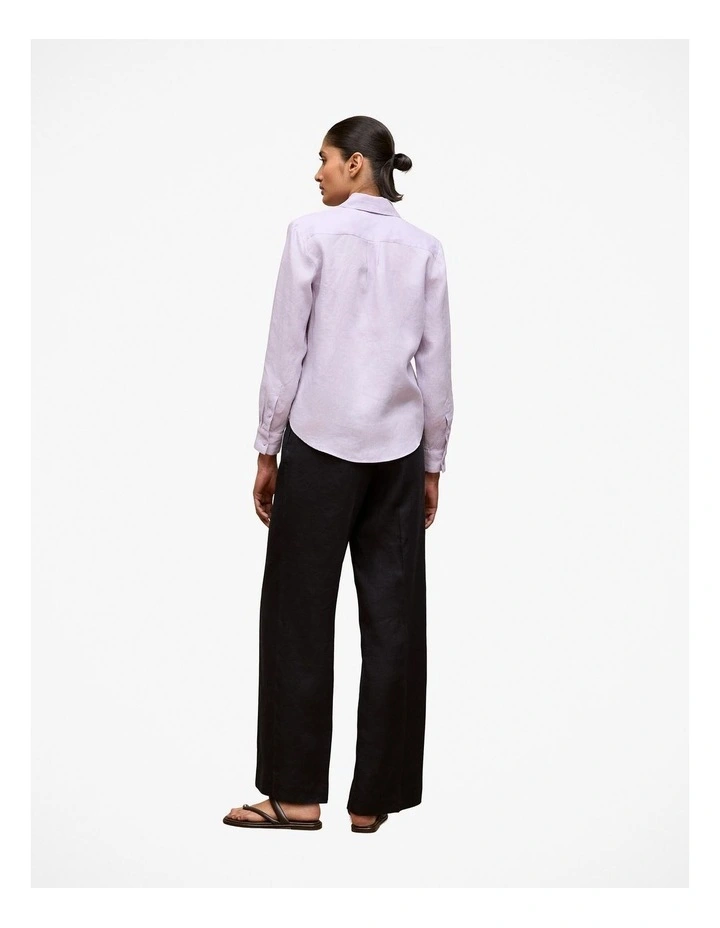 Delave Linen Classic Shirt in Orchid image 4