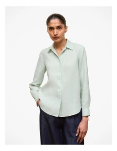 Delave Linen Classic Shirt in Light Mint