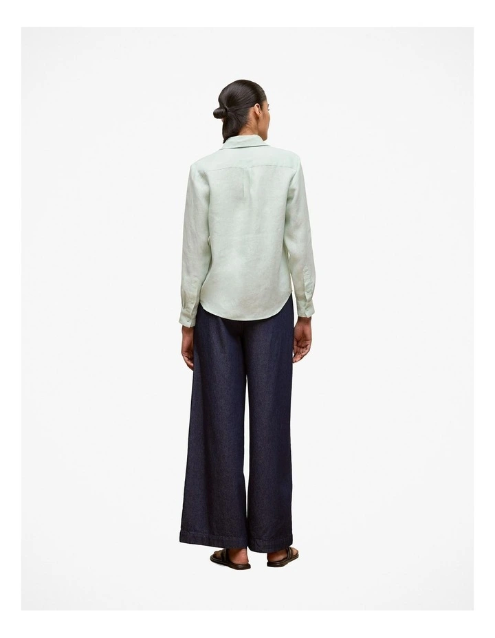 Delave Linen Classic Shirt in Light Mint image 4