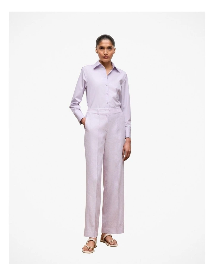 Cotton Poplin Long Sleeve Shirt in Orchid image 2