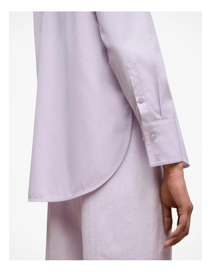 Cotton Poplin Long Sleeve Shirt in Orchid image 3