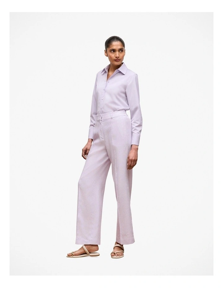 Cotton Poplin Long Sleeve Shirt in Orchid image 4