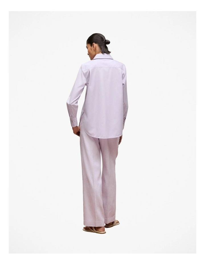 Cotton Poplin Long Sleeve Shirt in Orchid image 5