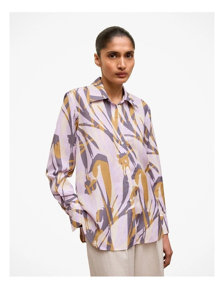 Shadow Leaf Relaxed Shirt in Orchid image 1