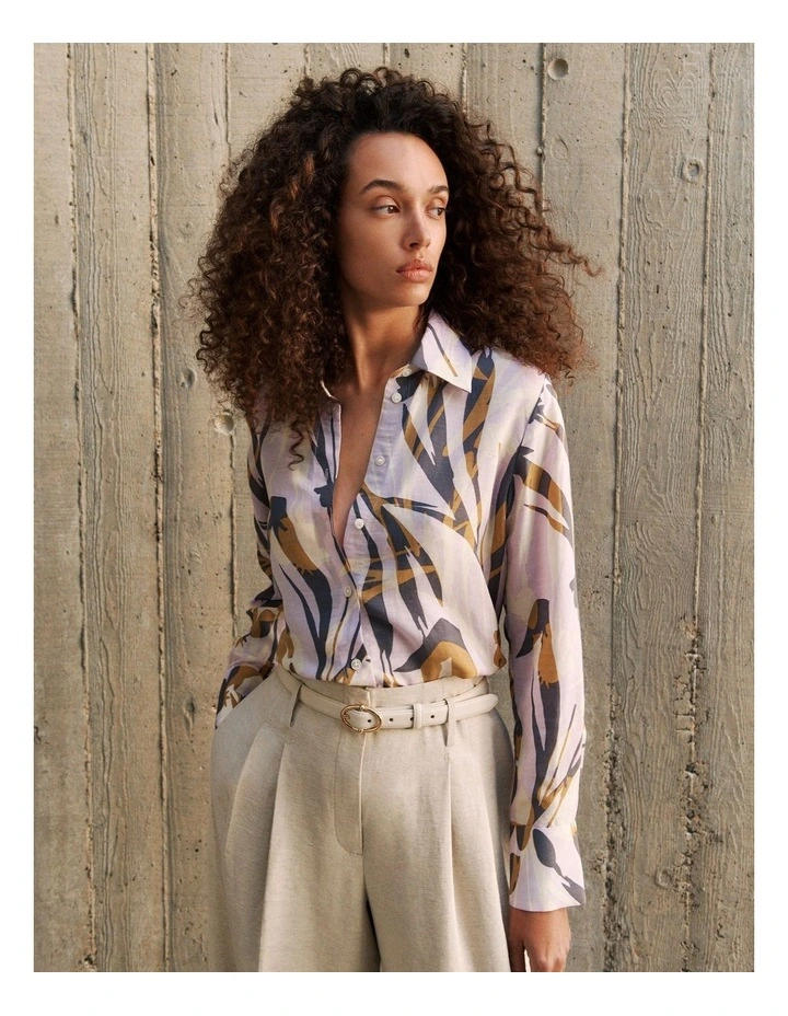 Shadow Leaf Relaxed Shirt in Orchid image 2