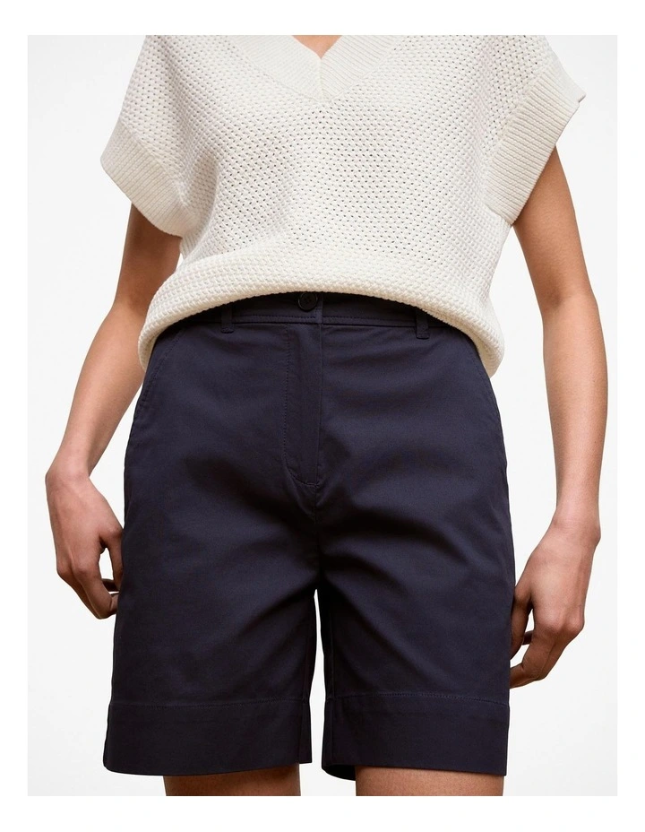 Stretch Cotton Tailored Short in Night Sky image 3
