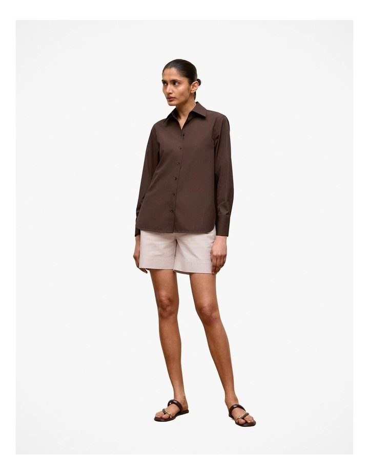 Yarn Dyed Stretch Cotton Tailored Short in Flax image 2