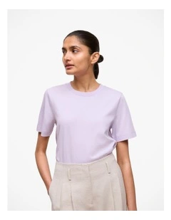 Cotton Crew T-shirt in Orchid