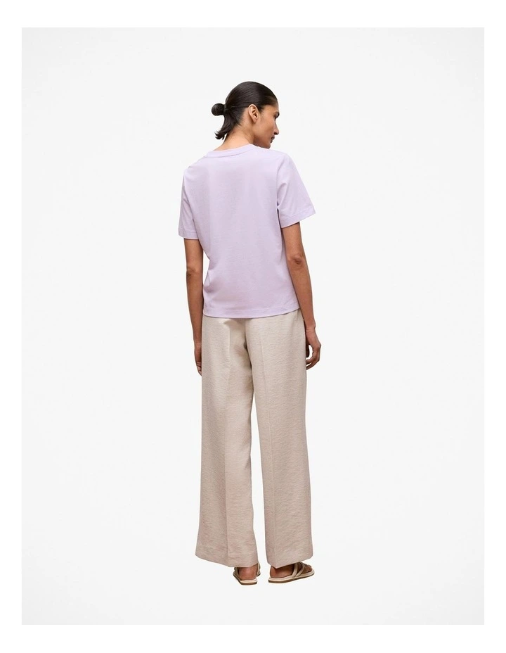 Cotton Crew T-shirt in Orchid image 4
