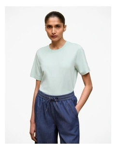 Cotton Crew T-shirt in Light Mint