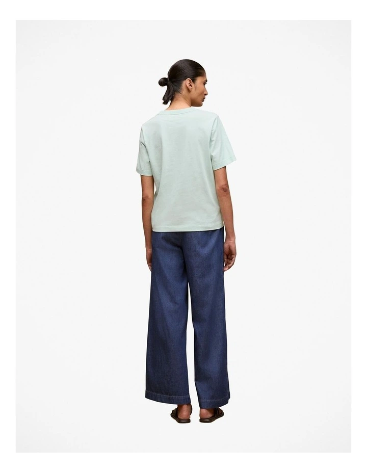 Cotton Crew T-shirt in Light Mint image 4