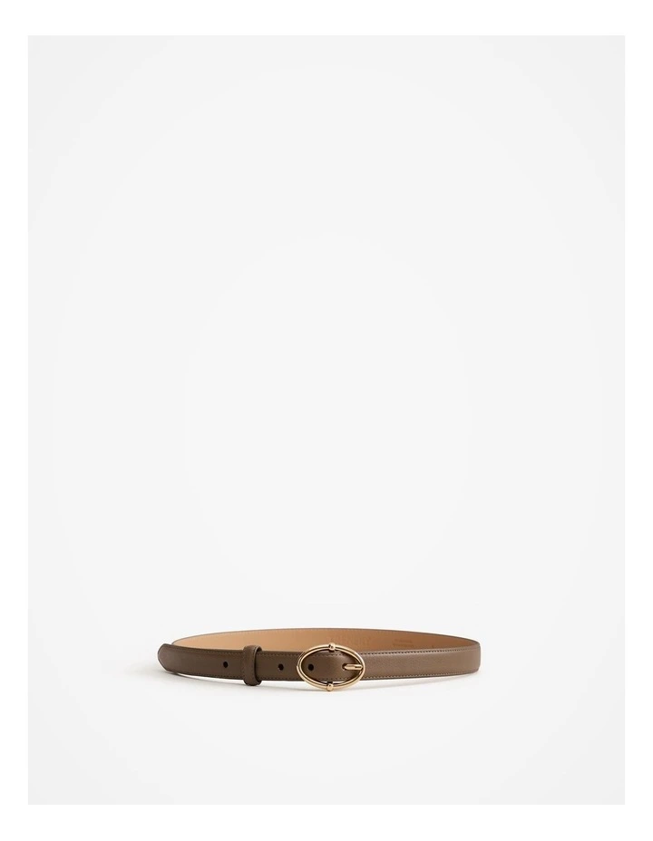 Signature Link Slim Belt in Olive image 1