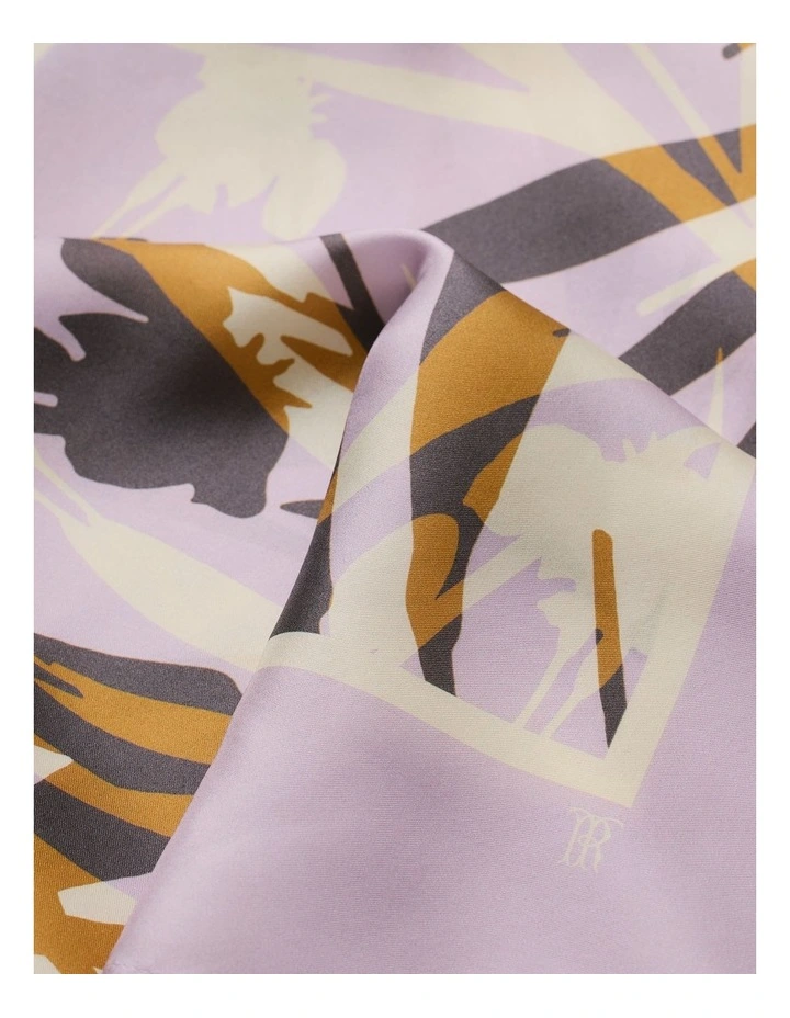 Shadow Leaf Silk Twill Neckerchief in Orchid image 3