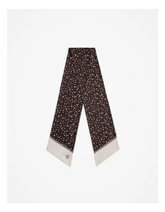 Silk Leopard Scarf in Bitter Chocolate